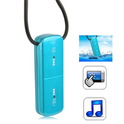 4GB Waterproof IPX7 Touch Button MP3 Player (Baby Blue) - Click Image to Close